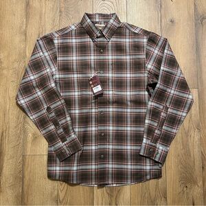 RedHead Men's Casual Plaid Shirt - Brown and Red